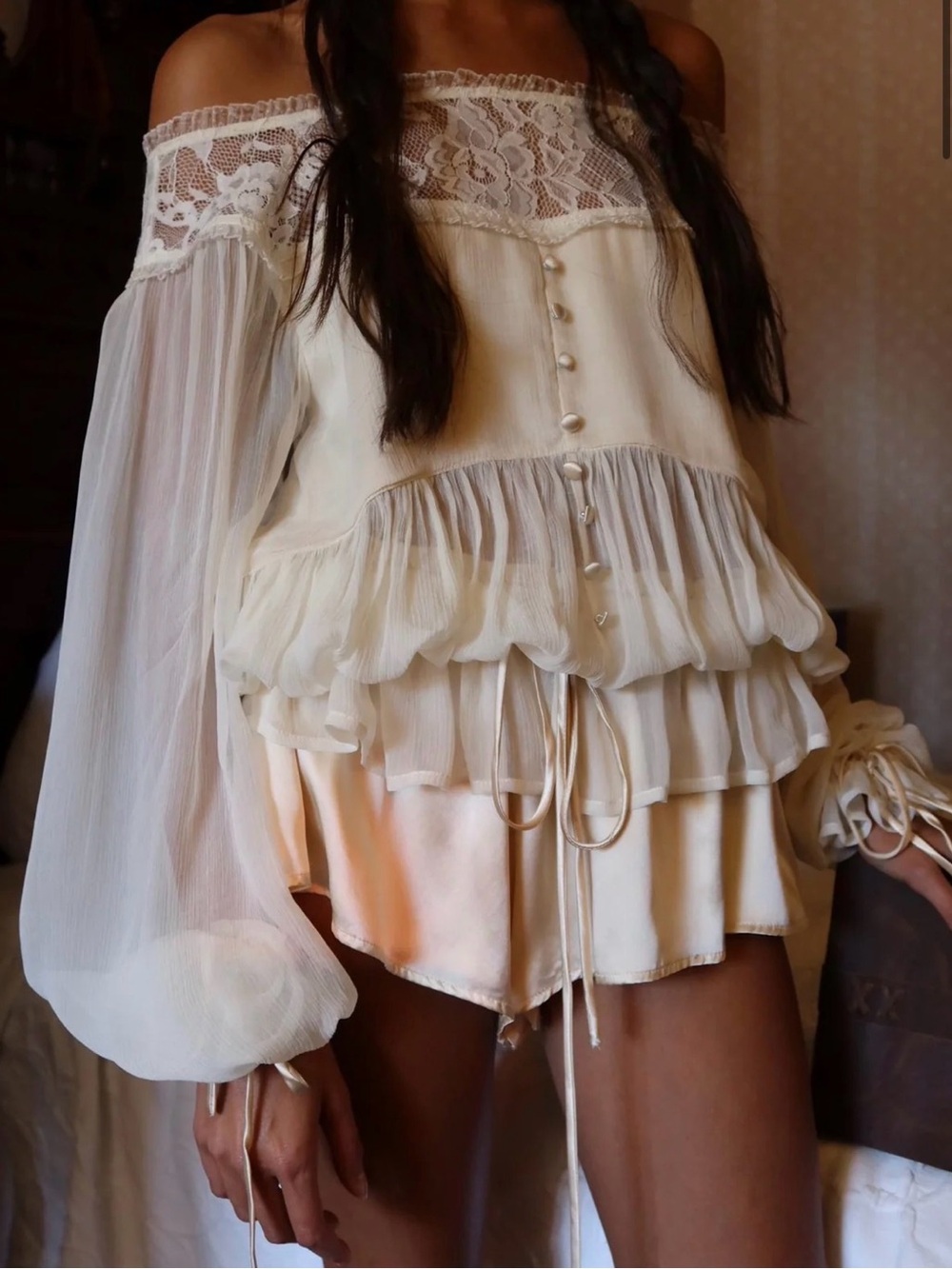 Mirelle Top - Ivory Chiffon